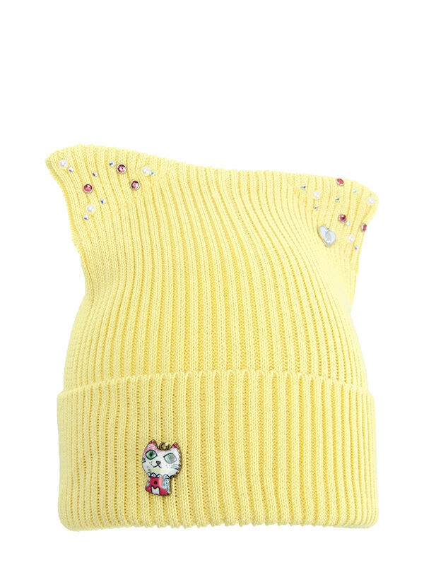 Шапка для девочки Помадка, Миалт светло-желтый, весна-осень-лето - Для девочек весна-осень