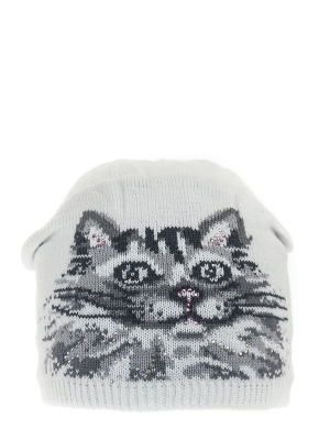 Шапка для девочки Дымок, Миалт белый/серый, весна-осень