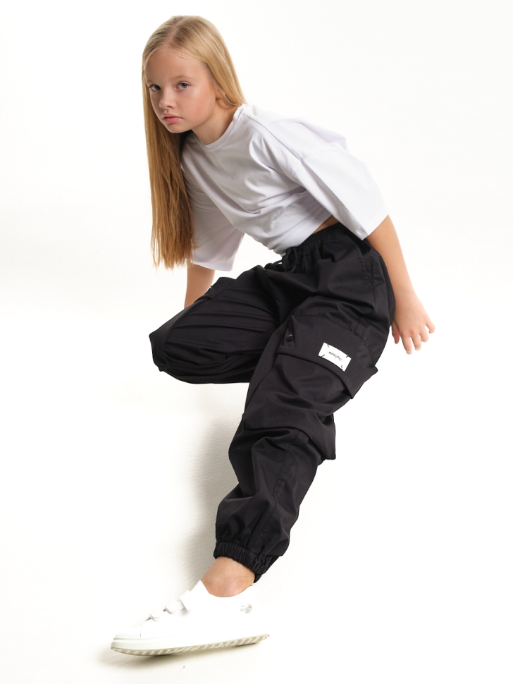 Брюки для девочек Mini Maxi, модель 3367077, цвет черный - Брюки карго