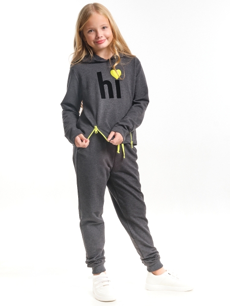 Спортивный костюм для девочек Mini Maxi, модель 3679, цвет черный/салатовый - Костюмы спортивные