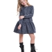 Платье для девочек Mini Maxi, модель 7285, цвет темно-синий/белый/клетка