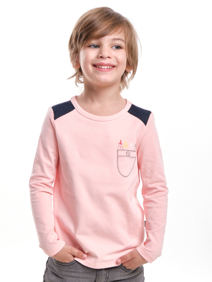 Футболка для мальчиков Mini Maxi, модель 1799, цвет кремовый/розовый - Лонгсливы / футболки - дл. рукав