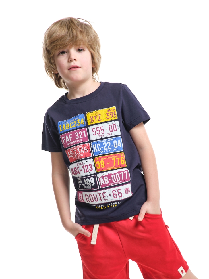 Футболка для мальчиков Mini Maxi, модель 7156, цвет темно-синий - Футболки для мальчиков