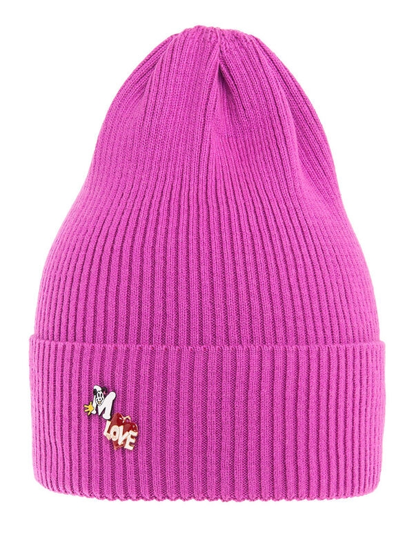 Шапка для девочки Брошка, Миалт фуксия, весна-осень - Для девочек весна-осень