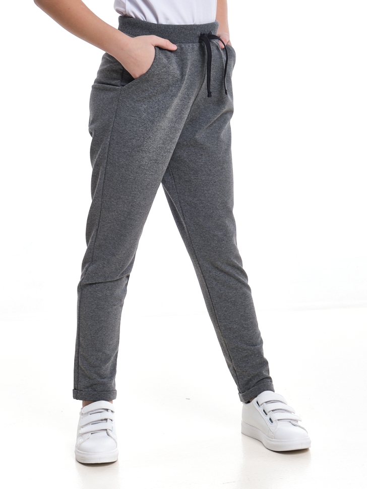 Брюки для девочек Mini Maxi, модель 7671, цвет графит/меланж - Брючки / джоггеры спортивные