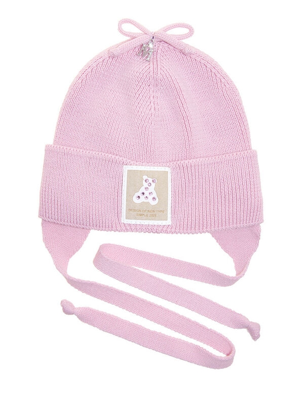 Шапка для девочки Булочка, Миалт сиренево-розовый, весна-осень - Для девочек весна-осень