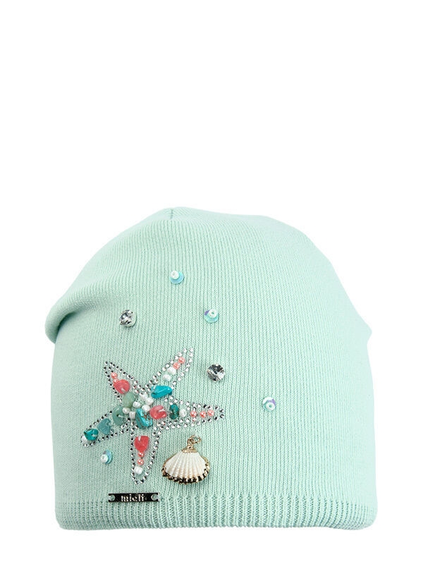 Шапка для девочки Акватория, Миалт мятный, весна-осень - Для девочек весна-осень