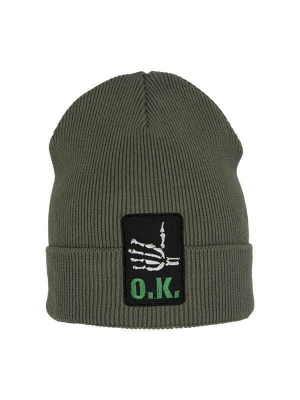 Шапка для мальчика Скелетон, Миалт хаки, весна-осень-лето - Шапки весна-осень