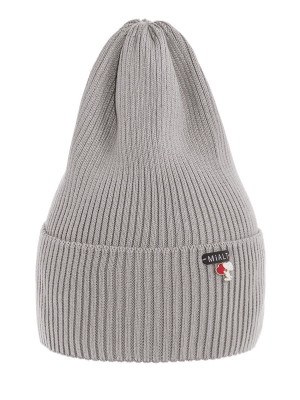 Шапка для девочки Снупик, Миалт серо-бежевый, весна-осень