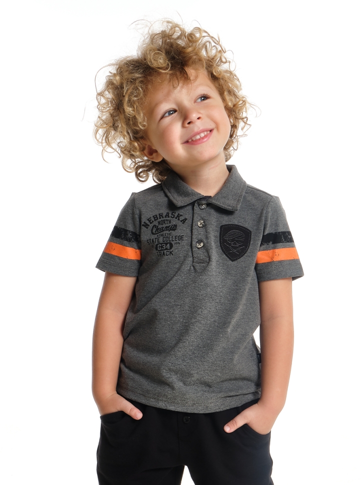 Футболка-поло для мальчиков Mini Maxi, модель 4246, цвет графит - Поло / футболки короткий рукав