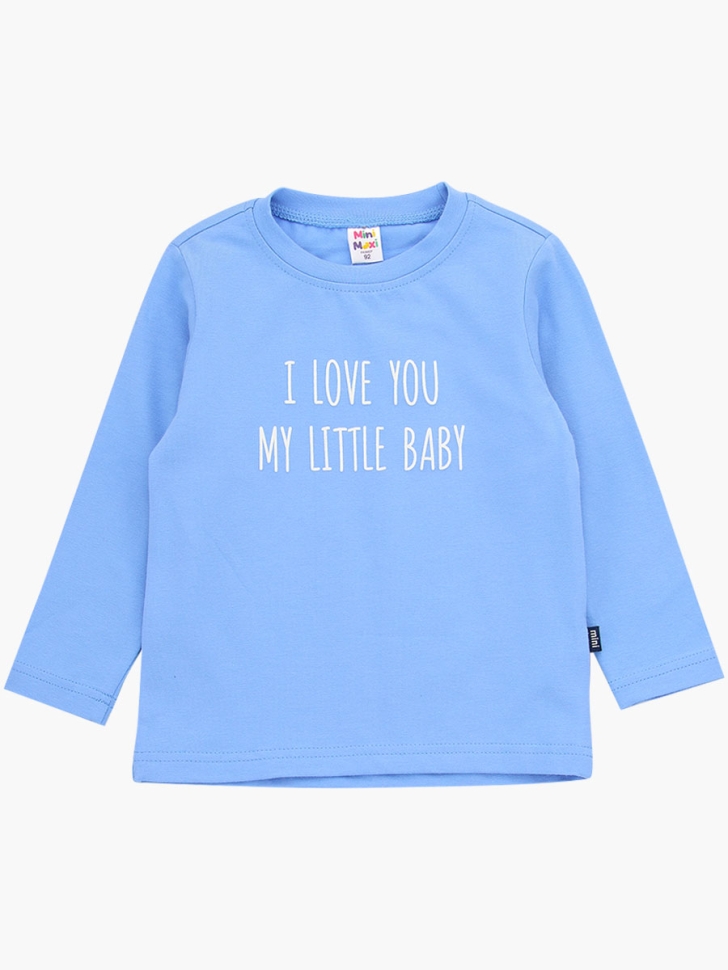 Футболка для девочек Mini Maxi, модель 0908, цвет голубой - Лонгсливы