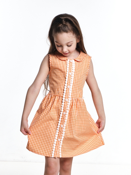 Платье для девочек Mini Maxi, модель 4498, цвет оранжевый/мультиколор - Платья для девочек с коротким рукавом