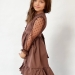 Платье для девочки нарядное БУШОН ST52, цвет коричневый
