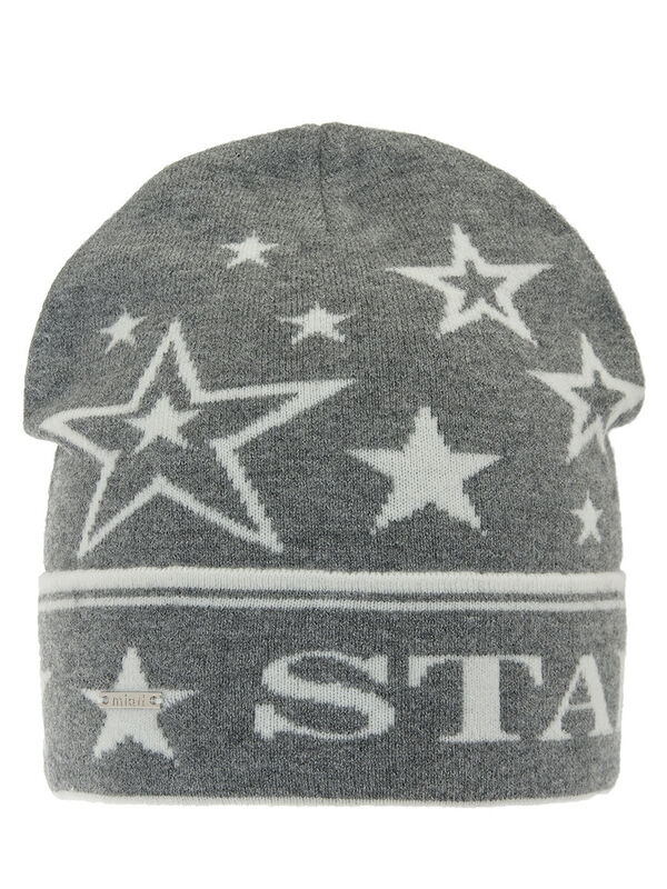 Шапка Star, Миалт темно-серый/белый, весна-осень - Для девочек весна-осень