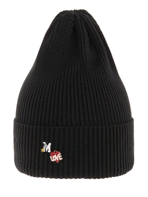 Шапка для девочки Брошка, Миалт черный, весна-осень