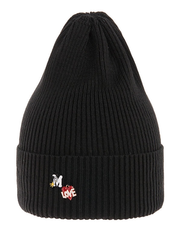 Шапка для девочки Брошка, Миалт черный, весна-осень - Для девочек весна-осень