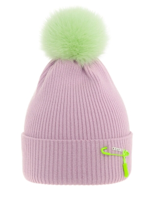 Шапка для девочки Дизайн, Миалт светло-сиреневый, зима-весна-осень