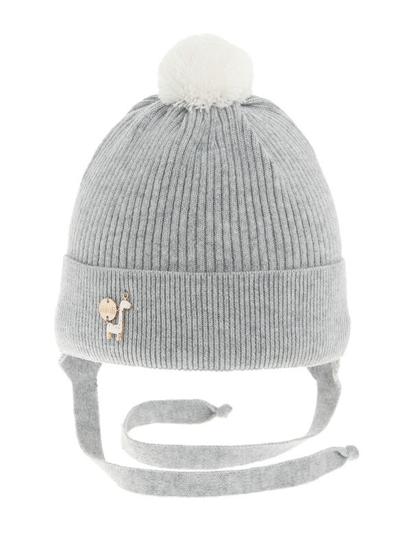 Шапка для девочки Чудо, Миалт серый, весна-осень - Шапочки на завязках