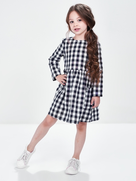 Платье для девочек Mini Maxi, модель 6763, цвет клетка - Платья для девочек с длинным рукавом