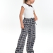 Брюки для девочек Mini Maxi, модель 7942, цвет синий/белый/клетка