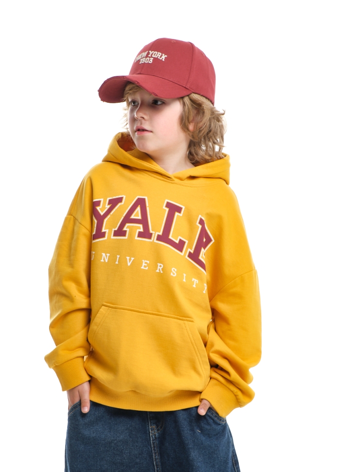 Худи для мальчиков Mini Maxi, модель 8006, цвет горчичный - Худи, толстовки с капюшоном