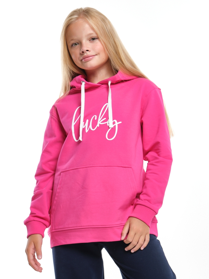 Толстовка для девочек Mini Maxi, модель 743, цвет малиновый - Толстовки с капюшоном / худи