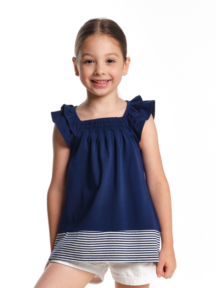 Футболка для девочек Mini Maxi, модель 1537, цвет синий - Футболки для девочек