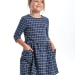 Платье для девочек Mini Maxi, модель 6832, цвет синий/клетка