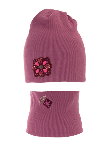 Комплект для девочки Мотив комплект, Миалт темно-розовый, весна-осень - Комплект: шапочки и шарф