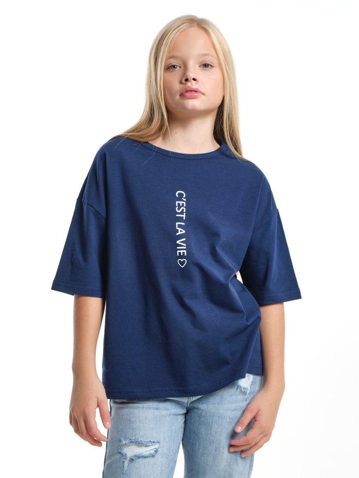 Футболка для девочек Mini Maxi, модель 793, цвет синий - Футболки для девочек