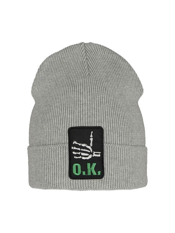 Шапка для мальчика Скелетон, Миалт серый/меланж, весна-осень-лето - Шапки весна-осень
