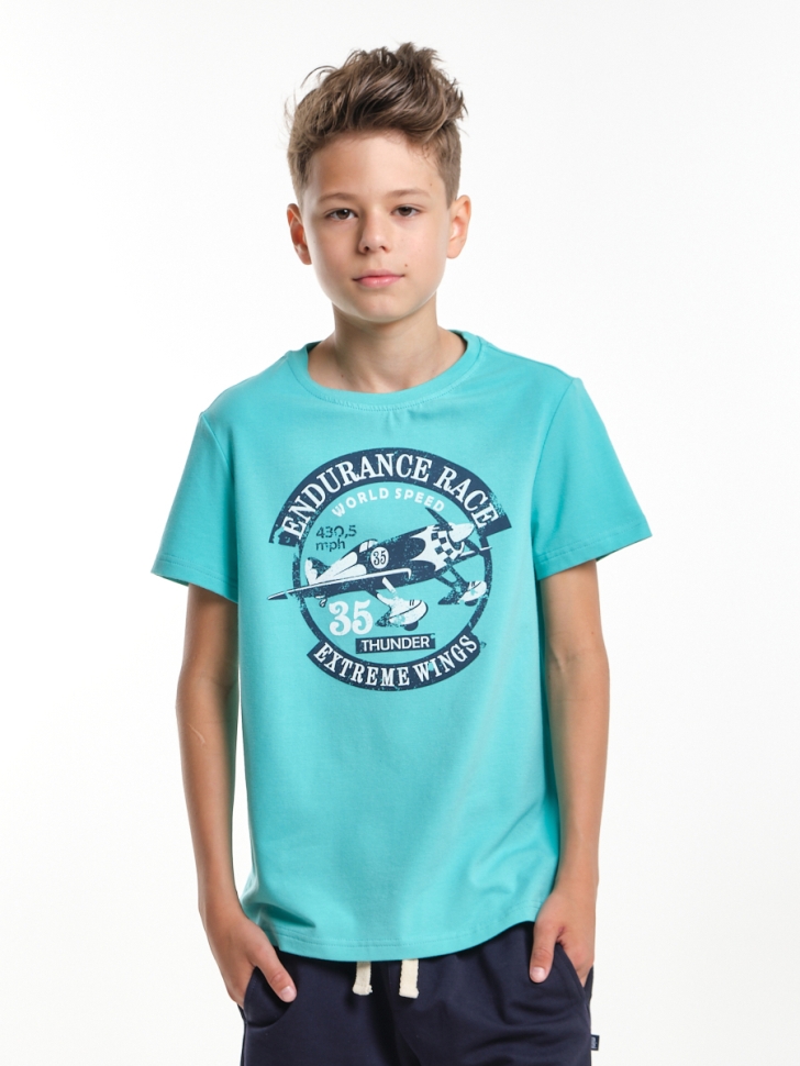 Футболка для мальчиков Mini Maxi, модель 7951, цвет бирюзовый - Футболки для мальчиков