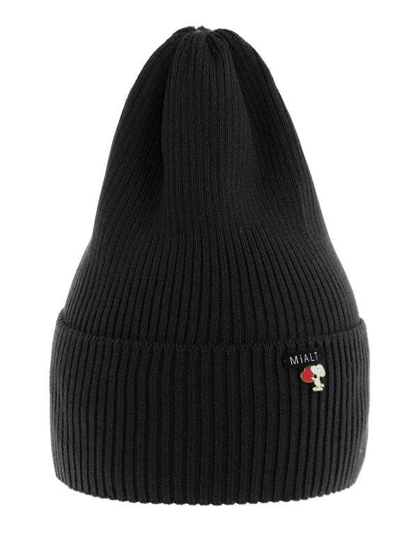 Шапка для девочки Снупик, Миалт черный, весна-осень - Для девочек весна-осень