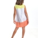 Платье для девочек Mini Maxi, модель 3311, цвет белый/коралловый
