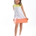 Платье для девочек Mini Maxi, модель 3311, цвет белый/коралловый