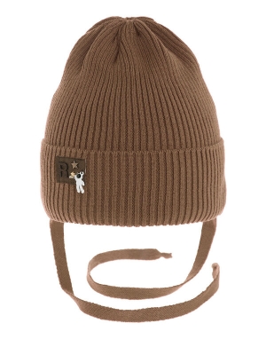 Шапка для мальчика Астронавт, Миалт коричневый, весна-осень