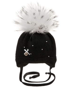 Шапка для девочки Любимка, Миалт черный, зима