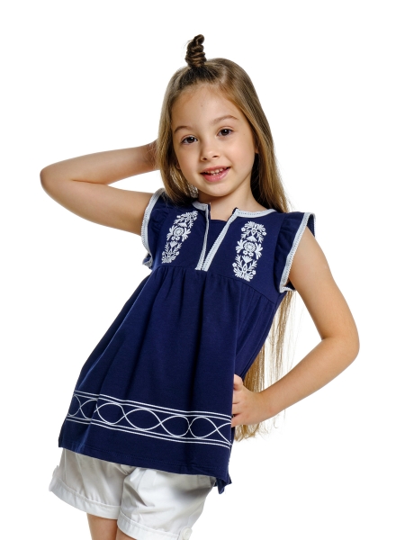 Туника для девочек Mini Maxi, модель 1507, цвет синий - Туники для девочек