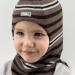 Шапка-шлем для мальчика Энди кофейный+коричневый