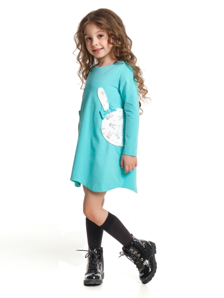 Платье для девочек Mini Maxi, модель 4985, цвет бирюзовый - Платья для девочек с длинным рукавом