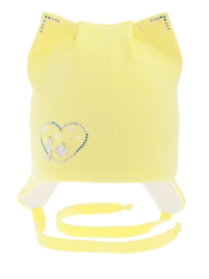 Шапка для девочки Озеро весны, Миалт светло-желтый, весна-осень