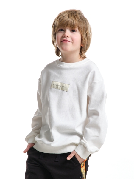 Свитшот для мальчиков Mini Maxi, модель 337472, цвет белый - Свитшоты для мальчиков