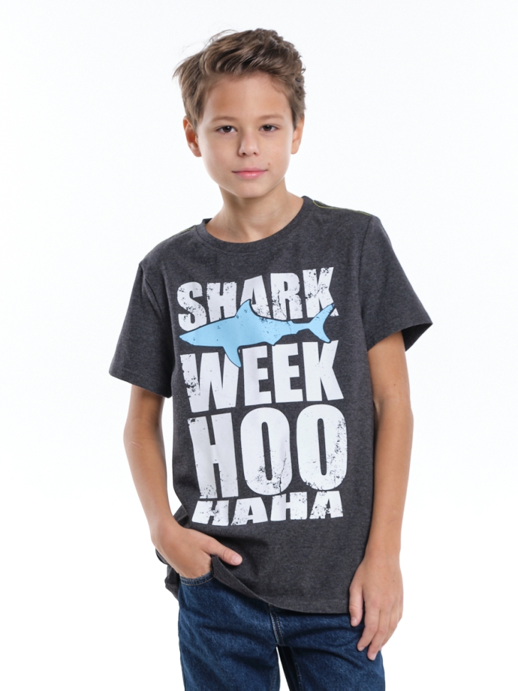 Футболка для мальчиков Mini Maxi, модель 5118, цвет черный/меланж - Футболки для мальчиков