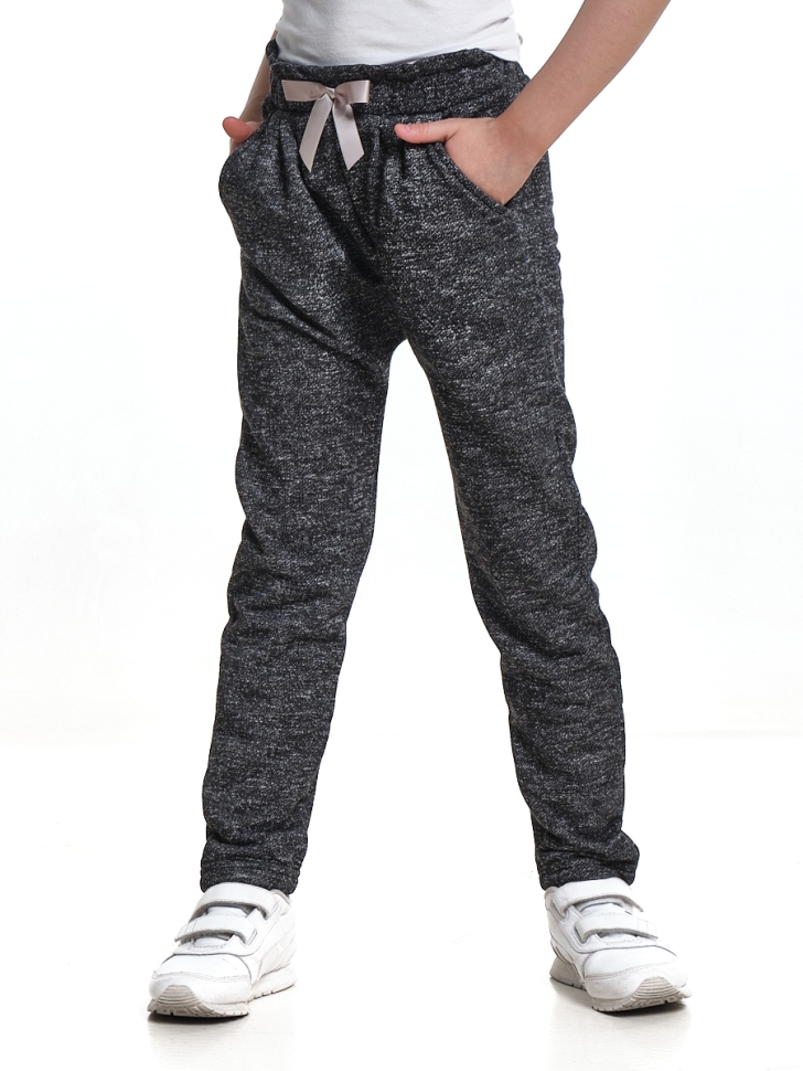 Брюки для девочек Mini Maxi, модель 0971, цвет черный/меланж - Брюки зауженные