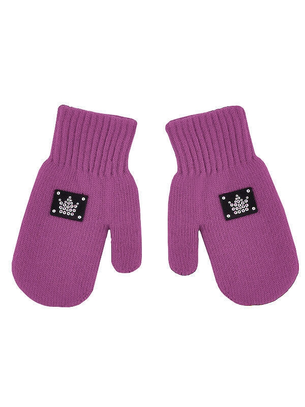 Варежки для девочки Кнопка, Миалт фуксия, зима - Варежки