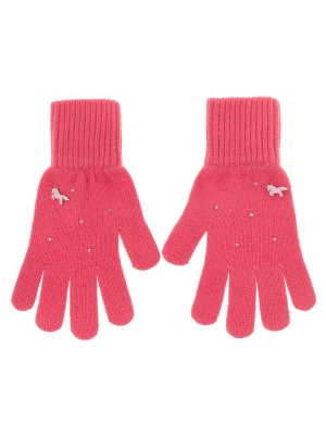 Перчатки для девочки Надюша, Миалт кораллово-розовый, весна-осень
