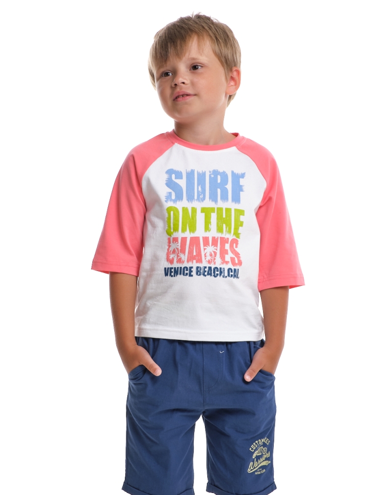 Футболка для мальчиков Mini Maxi, модель 0755, цвет коралловый - Футболки для мальчиков