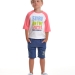 Футболка для мальчиков Mini Maxi, модель 0755, цвет коралловый