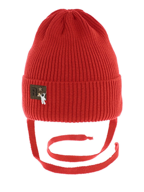 Шапка для мальчика Астронавт, Миалт красный, весна-осень - Шапки весна-осень