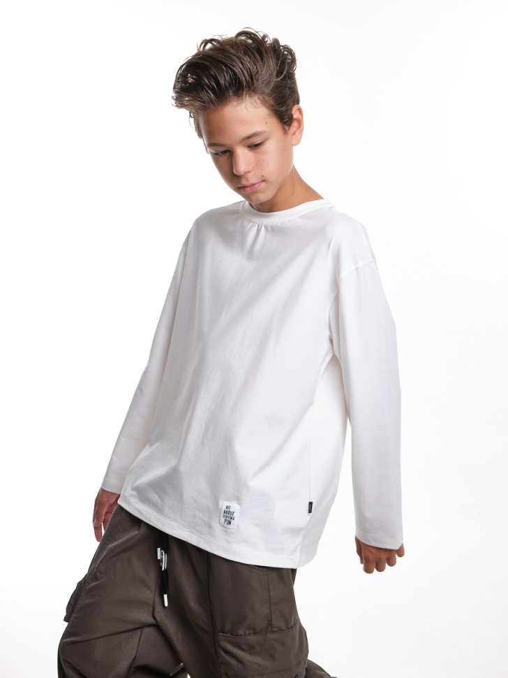 Лонгслив для мальчиков Mini Maxi, модель 6007, цвет белый - Лонгсливы / футболки - дл. рукав